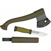 Набор Morakniv Outdoor Kit MG, нож Morakniv 2000 сталь Sandvik 12C27, цвет зеленый + топор купить в Владимире