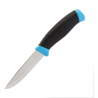 Нож с фиксированным лезвием Morakniv Companion Blue, сталь Sandvik 12С27, рукоять пластик/резина, голубой купить в Владимире