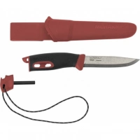 Нож с фиксированным лезвием Morakniv Companion Spark Black Red, сталь Sandvik 12C27, рукоять резина/пластик купить в Владимире