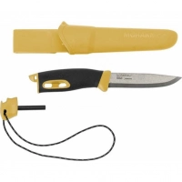 Нож с фиксированным лезвием Morakniv Companion Spark Black Yellow, сталь Sandvik 12C27, рукоять резина/пластик купить в Владимире