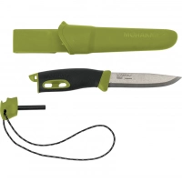 Нож с фиксированным лезвием Morakniv Companion Spark (S) Green, сталь Sandvik 12C27, рукоять резина/пластик купить в Владимире