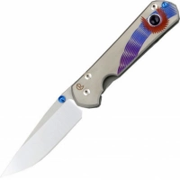 Нож складной Chris Reeve Large Sebenza 21 Unique Graphics Ametyst Cabochon, сталь CPM-S35VN, рукоять титан купить в Владимире