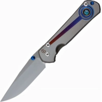 Нож складной Chris Reeve Large Sebenza 21 Unique Graphics Opal Mosaic Triplet Cabochon, сталь CPM-S35VN, рукоять титан купить в Владимире