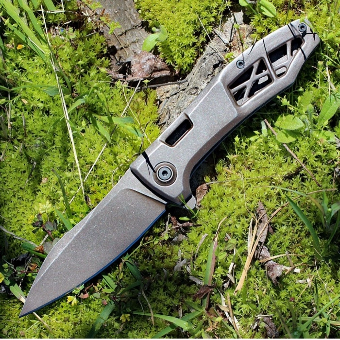 Нож складной KERSHAW 3475 Les George Design Boilermaker, сталь 8Cr13MoV, рукоять нержавеющая сталь, коричневый