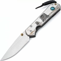 Складной нож Chris Reeve Large Sebenza 21, сталь S35VN, рукоять титановый сплав, гравировка астронавт на луне купить в Владимире