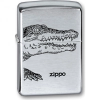 Зажигалка ZIPPO Alligator, с покрытием Brushed Chrome, латунь/сталь, серебристая, матовая, 36x12x56 купить в Владимире