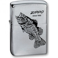 Зажигалка ZIPPO Black Bass Brushed Chrome, латунь с никеле-хром. покрыт., серебр., матов., 36х56х12мм купить в Владимире