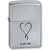 Зажигалка ZIPPO Love Satin Chrome, латунь с никеле-хромовым покрыт., серебр., матовая, 36х56х12 мм купить в Владимире