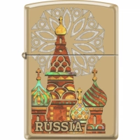 Зажигалка ZIPPO Россия с покрытием High Polish Brass купить в Владимире