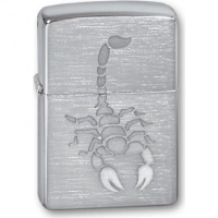 Зажигалка ZIPPO Scorpion Brushed Chrome, латунь с никеле-хром.покрыт., серебр., матов., 36х56х12 мм купить в Владимире