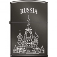 Зажигалка ZIPPO Собор Василия Блаженного, с покрытием Black Ice®, латунь/сталь , чёрная, 36x12x56 мм купить в Владимире